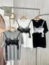 Lacey Detail Ladies Oversize T-Shirts